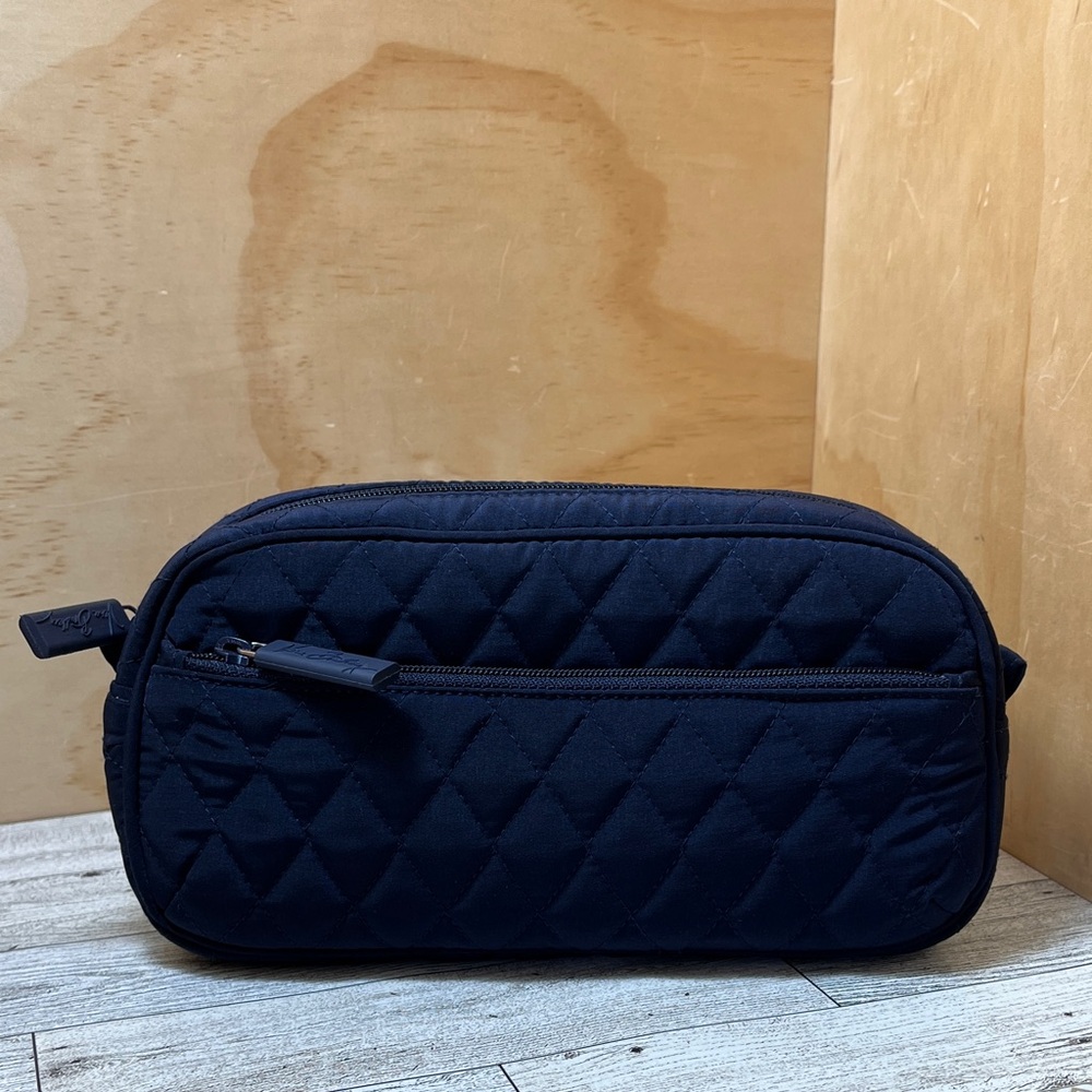 VERA BRADLEY x Lilly Quilted Navy Microfiber Top Zip Medication Travel Bag